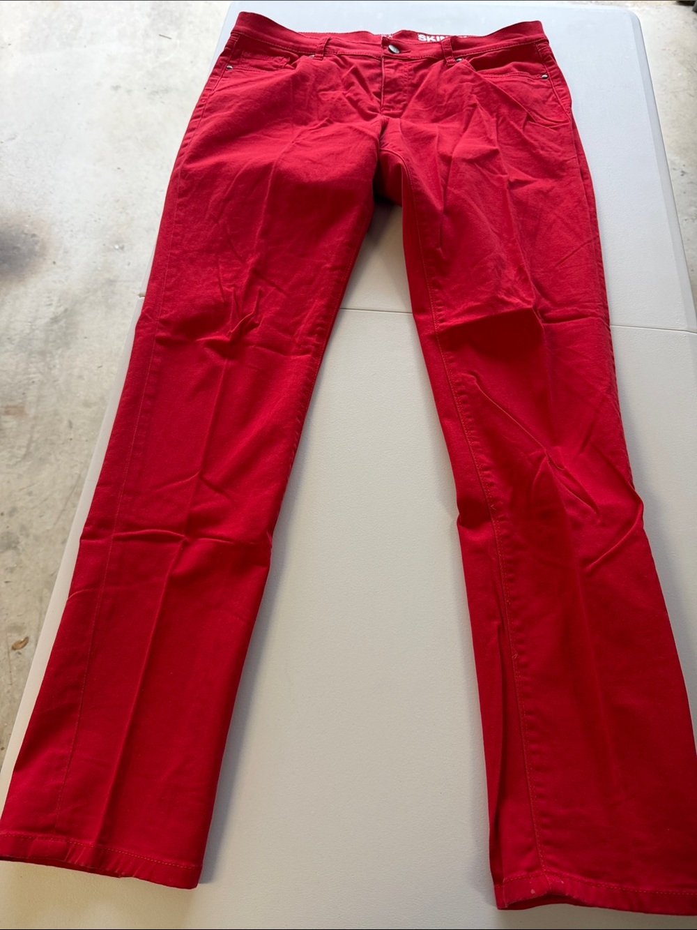 New York & Company Bright Red Straight Leg Jeans